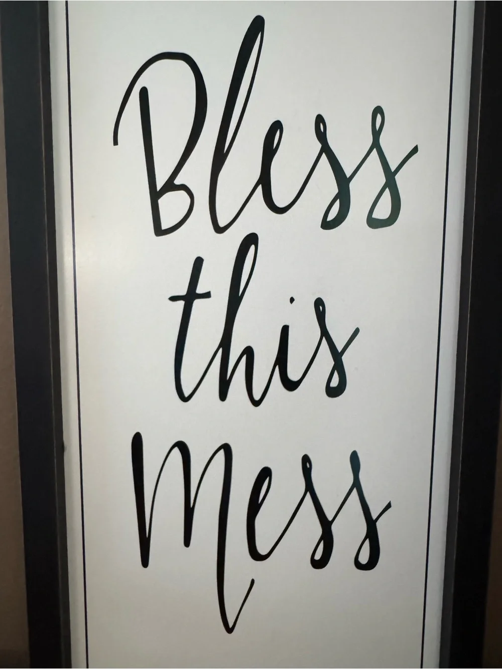 ‘Bless This Mess’ Black Framed Wall Sign - Home Wall Decor